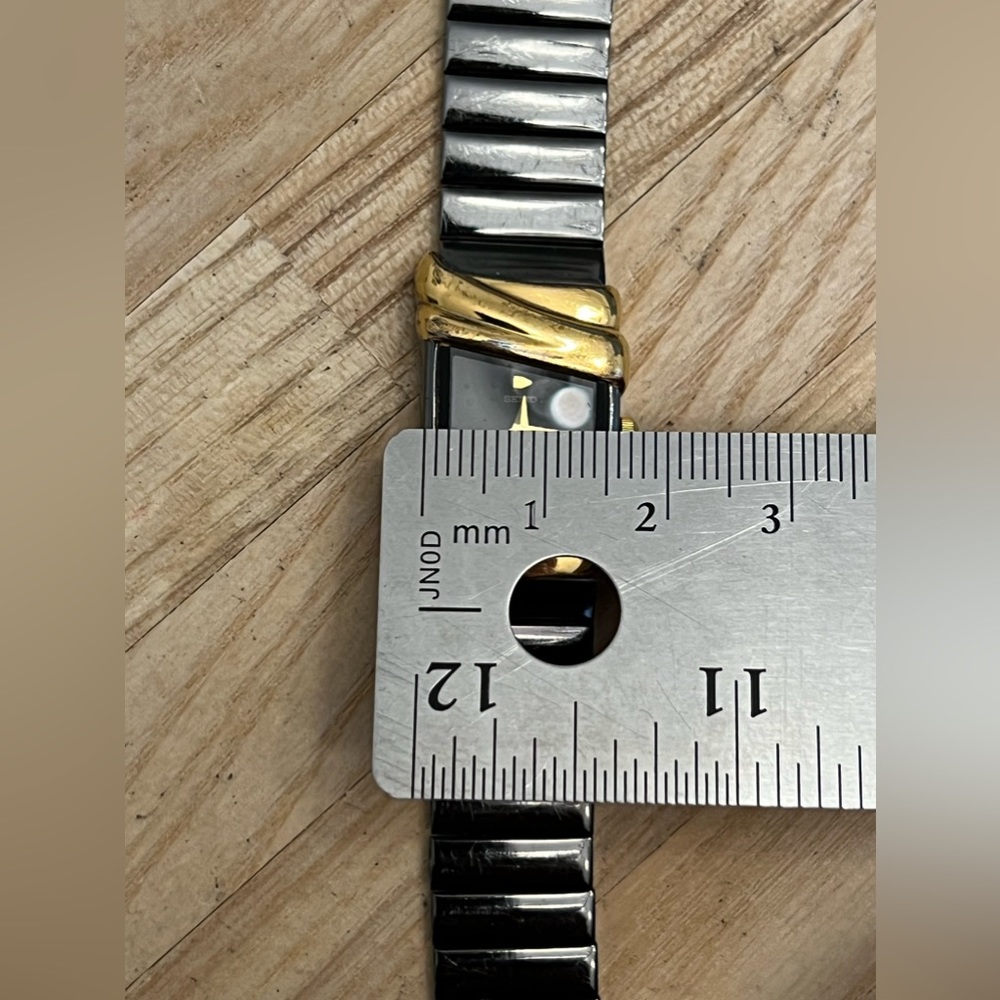 Seiko Ladies Watch Super RARE Vintage Art Deco Gold Case Black Dial Bracelet - Picture 8 of 9